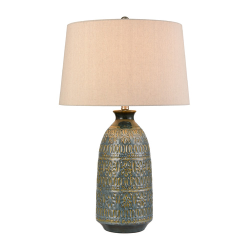 Elk Lighting Elk Lighting Burnie Blue Glazed & Gold Table Lamp with Empire Shade S0019-11143