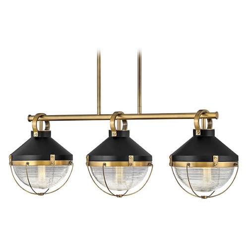 Hinkley Crew 42-Inch Heritage Brass & Black Linear Light by Hinkley Lighting 4846HB