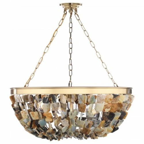 Metropolitan Lighting Flotsam 8-Light Gemstone Pendant in Brass by Metropolitan N9631