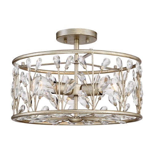 Quoizel Lighting Crystal Semi-Flush Gold Meadow Lane by Quoizel Lighting MDL1716VG