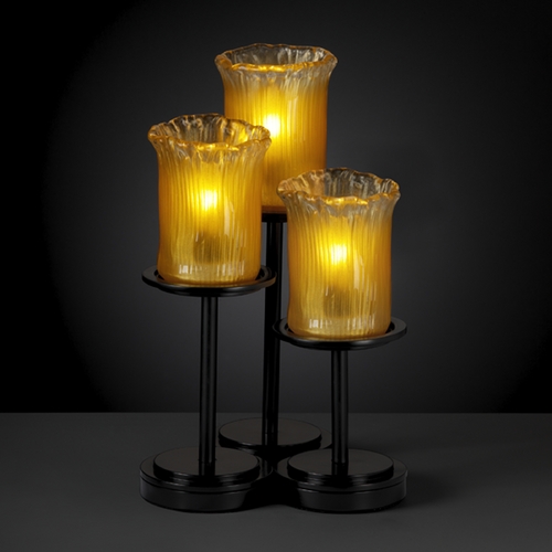 Justice Design Group Veneto Luce Collection Matte Black Table Lamp by Justice Design Group GLA-8797-16-GLDC-MBLK