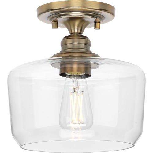 Progress Lighting Aiken Semi-Flush Mount in Vintage Brass by Progress Lighting P350214-163