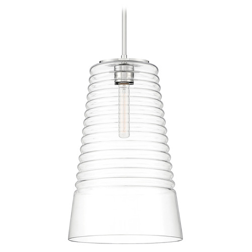 Designers Fountain Lighting Designers Fountain Ingo Polished Nickel Pendant Light with Conical Shade D230M-12P-PN