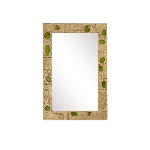 Currey and Company Lighting Beau Monde 36 x 24-Inch Mirror in Gold & Green by Currey & Company 1000-0157