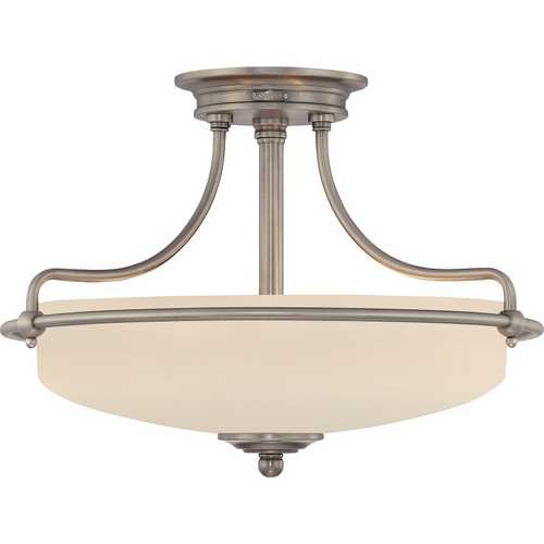 Quoizel Lighting Griffin Semi-Flush in Antique Nickel by Quoizel Lighting GF1717AN