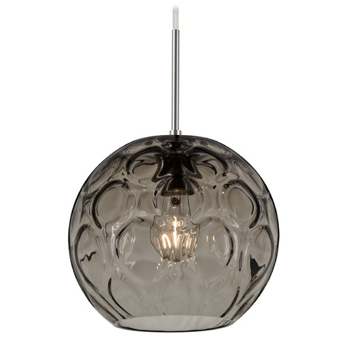 Besa Lighting Besa Lighting Bombay Satin Nickel Mini-Pendant Light with Globe Shade 1JT-BOMYSM-SN