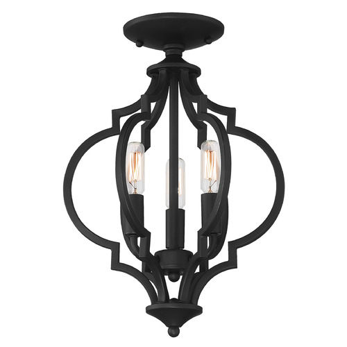 Meridian 3-Light Convertible Semi-Flush Mount in Matte Black by Meridian M60055MBK