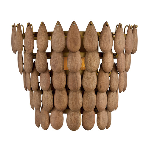 Capital Lighting Ravi Wall Sconce in Light Wood & Patinaed Brass by Capital Lighting 654411LW