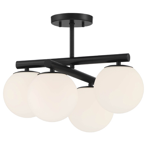 Designers Fountain Lighting Designers Fountain Crown Heights Matte Black Semi-Flushmount Light D252C-SF-MB