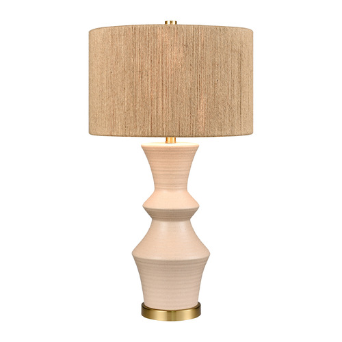 Elk Lighting Elk Lighting Belen Ivory & Honey Brass Table Lamp with Drum Shade S0019-11160