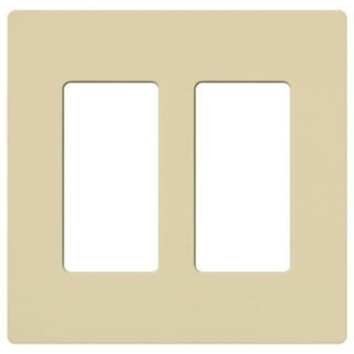 Lutron Dimmer Controls Designer Style 2-Gang Gloss Wall Plate in Ivory CW-2-IV