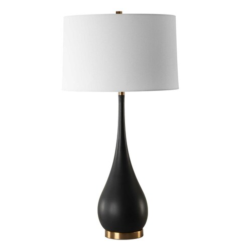 Uttermost Lighting The Uttermost Company Nocturnal Black & Brass Table Lamp with Empire Shade 30360