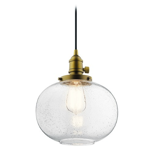 Kichler Lighting Avery 9.75-Inch Natural Brass Pendant by Kichler Lighting 43852NBR
