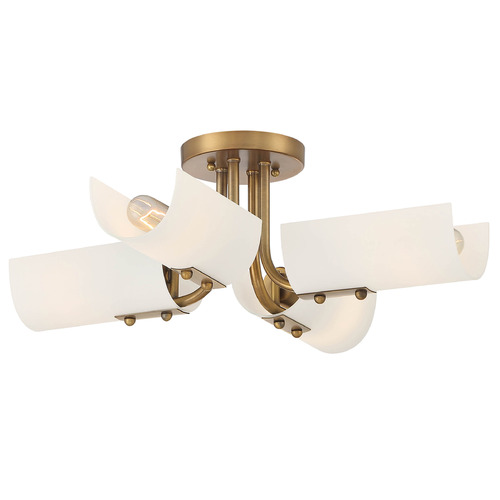 Designers Fountain Lighting Designers Fountain Manhasset Old Satin Brass Semi-Flushmount Light D259M-SF-OSB