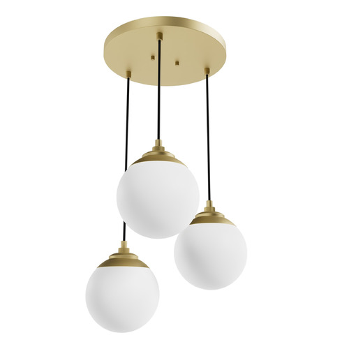 Hunter Fan Company Hunter Fan Company Hepburn Modern Brass Multi-Light Pendant with Globe Shade 19514