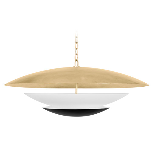 Corbett Lighting Corbett Lighting Adara Vintage Gold Leaf & Soft Black Pendant Light with Bowl / Dome Shade 413-36-VGL/SBK