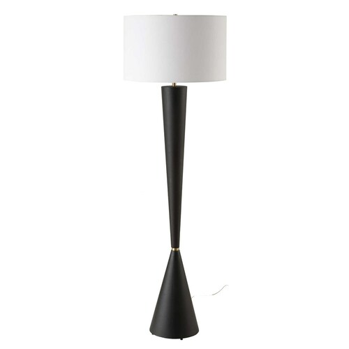 Uttermost Lighting The Uttermost Company Layla Aged Black & Antique Brass Floor Lamp with Drum Shade 30351