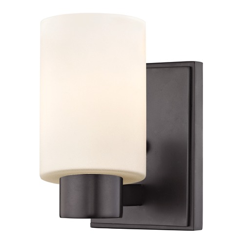 Design Classics Lighting Satin White Glass Sconce Bronze 2101-220 GL1028C