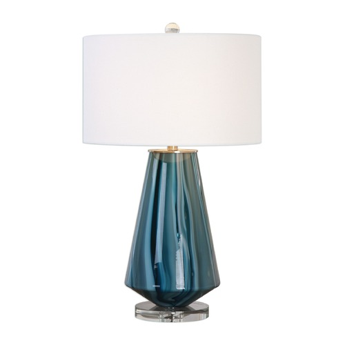 Uttermost Lighting Pescara Teal-Grey Glass Lamp by Uttermost Lighting 27225-1
