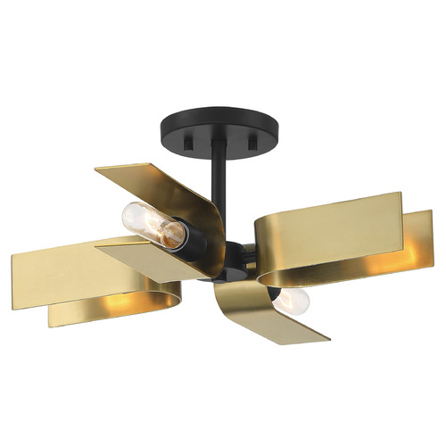 Designers Fountain Lighting Designers Fountain U Turn Matte Black Semi-Flushmount Light D263M-SF-MB