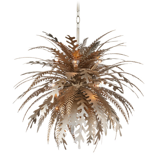 Currey and Company Lighting Currey and Company Ian Thornton Abyssinia Silver Leaf / Dark Silver Leaf Chandelier 9000-1138