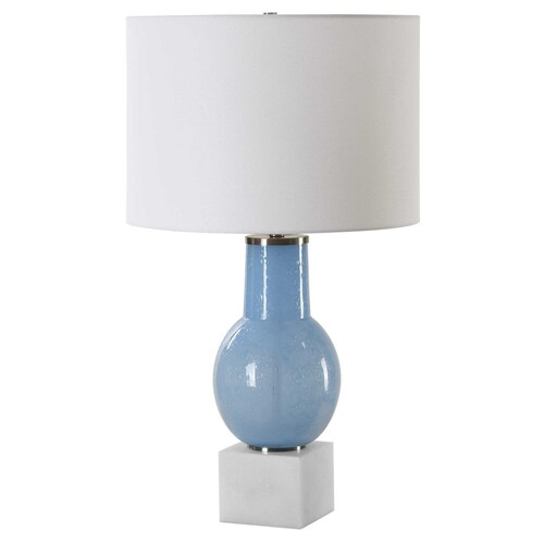 Uttermost Lighting The Uttermost Company Clear Sky Blue Table Lamp with Drum Shade 30297-1