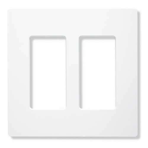 Lutron Dimmer Controls Designer Style 2-Gang Wall Plate in White CW-2-WH