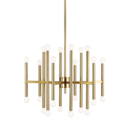 Visual Comfort Studio Collection Thomas OBrien 29-Inch Beckham Modern Burnished Brass Chandelier by Visual Comfort Studio TC10624BBS