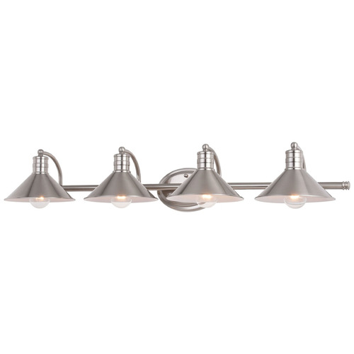 Vaxcel Lighting Vaxcel Lighting Akron Satin Nickel & Matte White Bathroom Light W0378