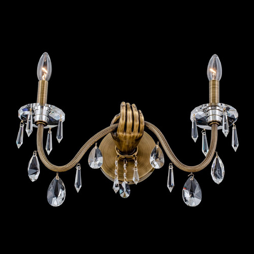 Allegri Lighting Allegri Crystal Venere Historic Brass Sconce 039021-032-FR001