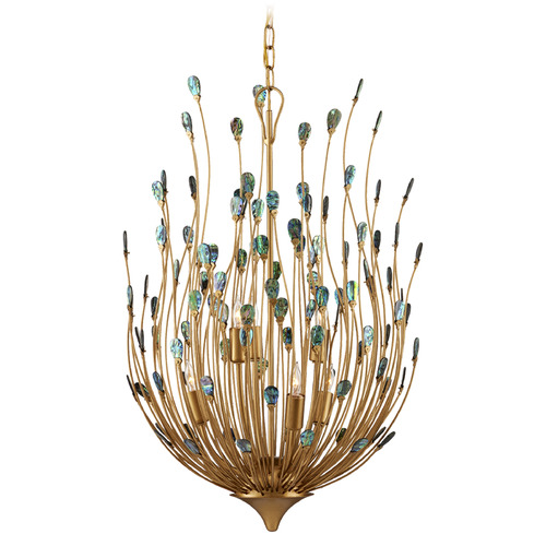 Currey and Company Lighting Currey and Company Delphos Gold / Natural Chandelier 9000-1149