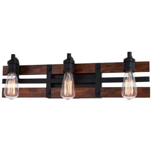 Vaxcel Lighting Vaxcel Lighting Carrington Matte Black & Deep Walnut Bathroom Light W0380