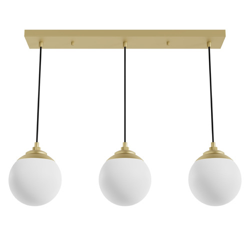 Hunter Fan Company Hunter Fan Company Hepburn Modern Brass Multi-Light Pendant with Globe Shade 19758