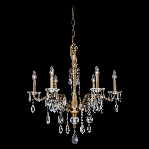 Allegri Lighting Allegri Crystal Venere Historic Brass Crystal Chandelier 039071-032-FR001