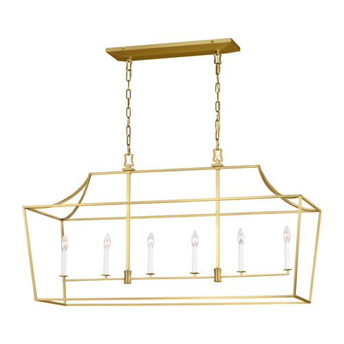 Visual Comfort Studio Collection Chapman & Meyers Southold Burnished Brass Linear Hanging Lantern by Visual Comfort Studio CC1036BBS