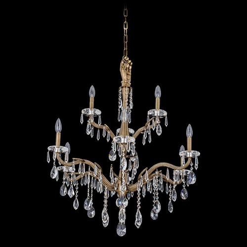 Allegri Lighting Allegri Crystal Venere Historic Brass Crystal Chandelier 039072-032-FR001