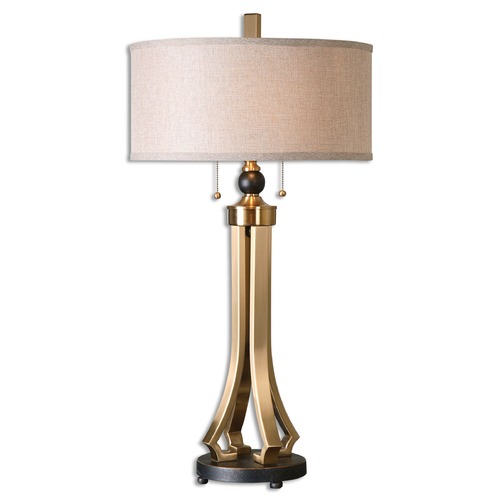 Uttermost Lighting Selvino Brushed Brass Table Lamp by Uttermost Lighting 26631-1