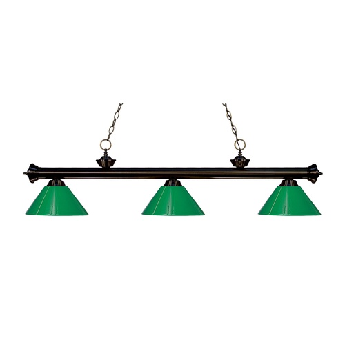 Z-Lite Riviera Bronze Billiard Light by Z-Lite 200-3BRZ-PGR