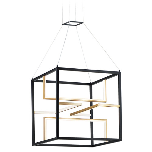 ET2 Lighting Chamber 23.75-Inch LED Pendant in Black & Gold by ET2 Lighting E21226-BKGLD