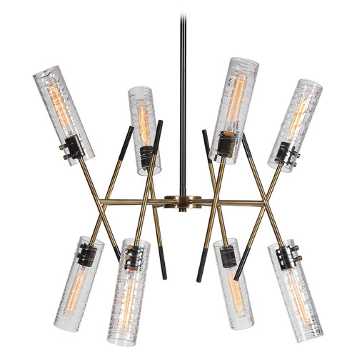 Uttermost Lighting Telesto Textured Black & Antique Brass Pendant Light by Uttermost Lighting 21538