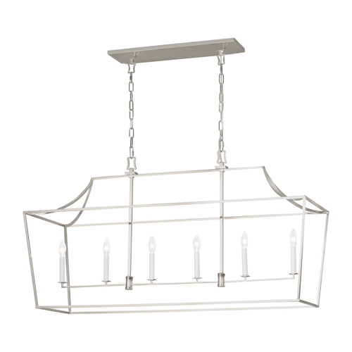 Visual Comfort Studio Collection Chapman & Meyers Southold Polished Nickel Linear Hanging Lantern by Visual Comfort Studio CC1036PN