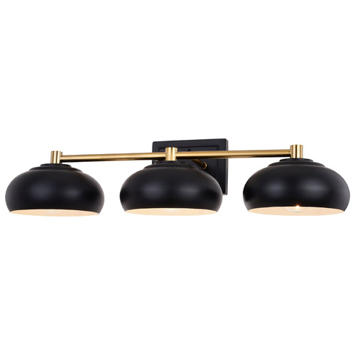 Vaxcel Lighting Vaxcel Lighting Belmont Matte Black & Satin Brass Bathroom Light W0385