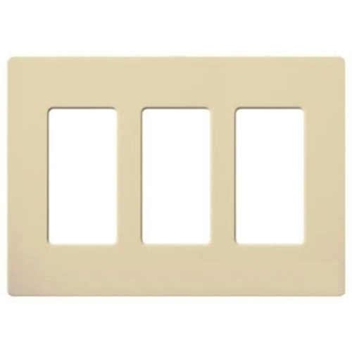 Lutron Dimmer Controls Designer Style 3-Gang Wall Plate in Ivory CW-3-IV