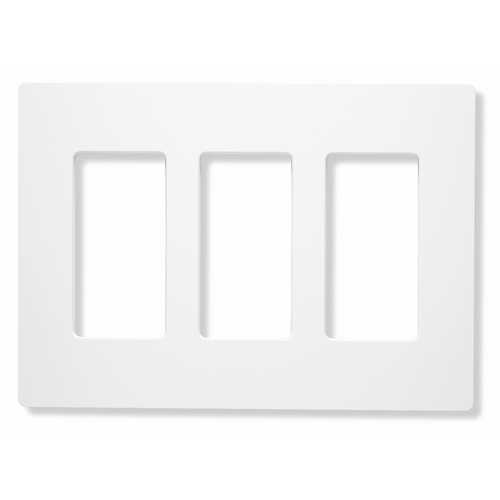 Lutron Dimmer Controls Designer Style 3-Gang Wall Plate in White CW-3-WH