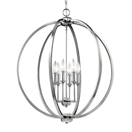 Visual Comfort Studio Collection Corinne Pendant in Polished Nickel by Visual Comfort Studio F3061/6PN