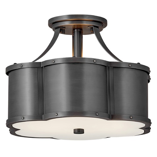 Hinkley Chance Small Semi-Flush Mount in Blackened Brass by Hinkley Lighting 4443BLB