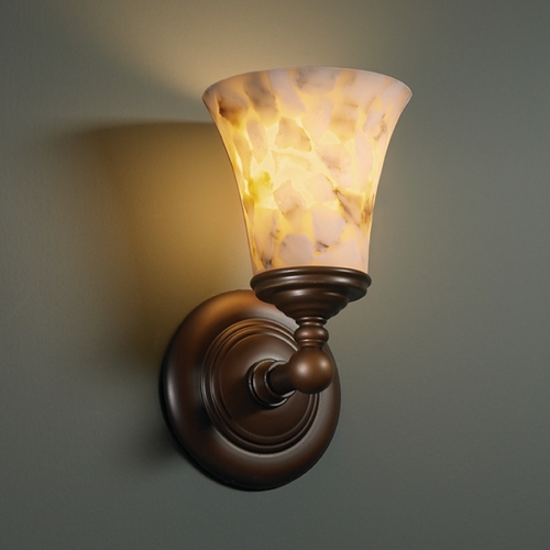Justice Design Group Alabaster Rocks! Collection Sconce by Justice Design Group ALR-8521-20-DBRZ