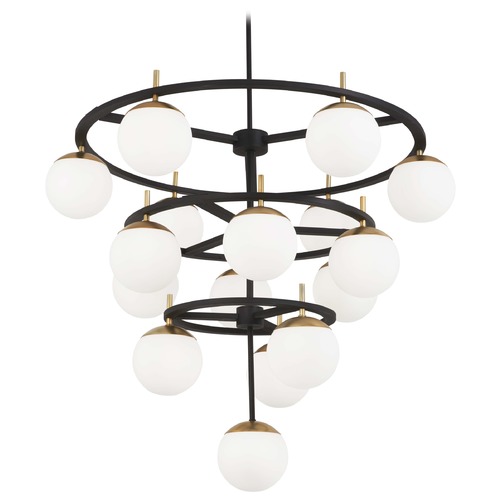 George Kovacs Lighting Alluria 16-Light Chandelier in Weathered Black & Autumn Gold by George Kovacs P1359-618