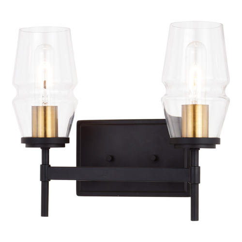 Vaxcel Lighting Vaxcel Lighting Warren Matte Black & Brushed Brass Bathroom Light W0392