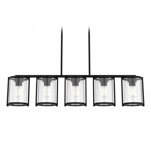 Hunter Fan Company Hunter Fan Company Astwood Matte Black Island Light with Cylindrical Shade 48013